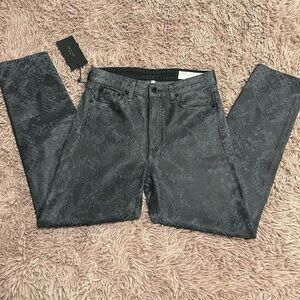 RAG & Bone Women Nina High Rise Cigarette Jeans in Black Snake Print